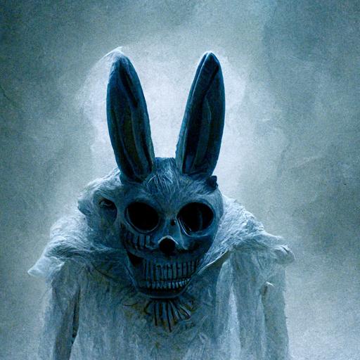 Donnie Darko Easter bunny, scary skeletal Easter bunny. Holiday character. 28:06:42:12