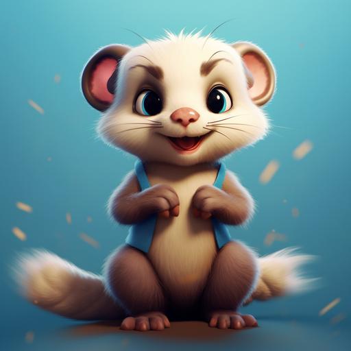 kwaii style cute ferret cartoon
