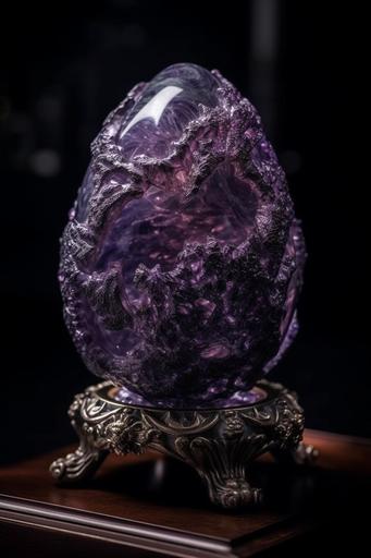Egg 🥚 is a Purple amethyst geode and sparkling mineral crystal reflections Purple amethyst geode and sparkling mineral crystal reflections, sculpture statue porcelain Purple amethyst geode and sparkling mineral crystal reflections texture, diamonds, detailed egg, full Perfect, symmetrical, Intricate detail, Gothic, Concept art, Middle shot portrait, shiny, ultra high details, full egg, symmetrical, Low light, Cinematic lighting, NVIDIA Iray render, ultra high definition, artstation, Smooth, sharp focus, Photorealism, Photography, Realistic Detail, Depth of field, 8k, Full HD, 3d, Super resolution, octane render, Long exposure, unreal engine --ar 2:3 --upbeta --q 2 --s 750 --v 5