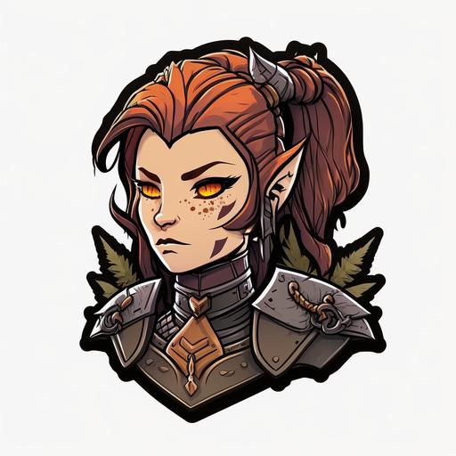 cute epic medieval cat-girl cat ears dnd vector icon emote portrait