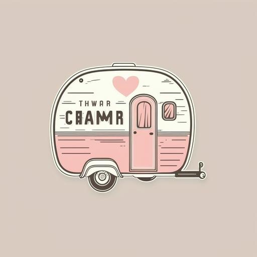 El logo se compone de una imagen de una camper en estilo minimalista, en colores blanco y rosa claro. La camper tiene la forma de un corazón para representar el amor y la conexión entre la pareja. Dentro de la camper, las siluetas de dos mujeres están sentadas frente a una mesa, disfrutando de una taza de café y viendo el paisaje a través de la ventana. El estilo de las siluetas es sencillo y moderno, con detalles en color rosa oscuro y naranja para resaltar la diversidad y la alegría de la pareja. El nombre de la marca personal se coloca debajo del logo en letras mayúsculas, en un estilo limpio y legible que complementa la imagen. Este diseño busca transmitir una imagen de amor, libertad, aventura y diversidad, enfocado en la experiencia de una pareja de lesbianas que comparten su amor por viajar en camper.