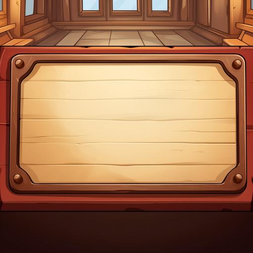 Empty restaurant tray, cartoon style, 2D game, empty, front view