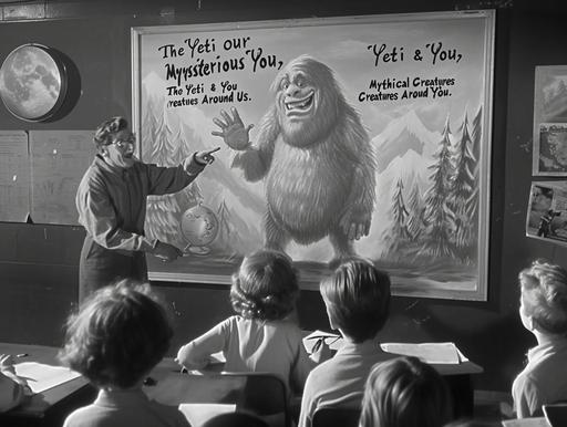 Envision a still from a vintage 1950s educational film titled 