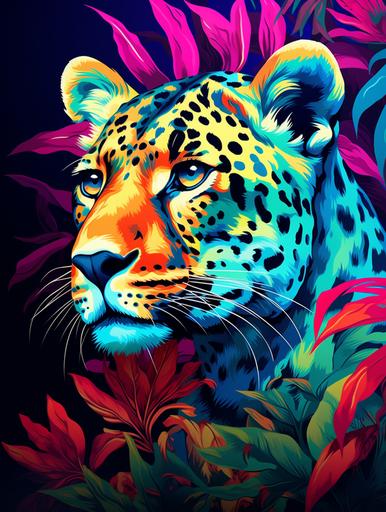 Etruscan Princess Hyper detailed cheetah risograph, realism, imagination, RGB separated colors, light art style, contrasting colors red, green and blue, artistic overlay style --ar 3:4