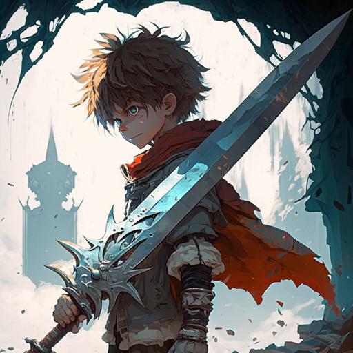 prifole picture anime boy and big sword
