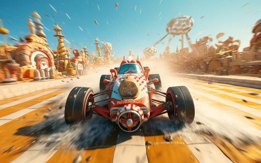 Experience the surreal spectacle of formula racing, where turbocharged snails take center stage in a high-speed competition that challenges the laws of physics and leaves spectators in awe --ar 16:10