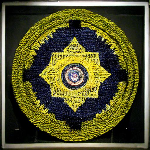 FBI badge Mandala woven with police tape
