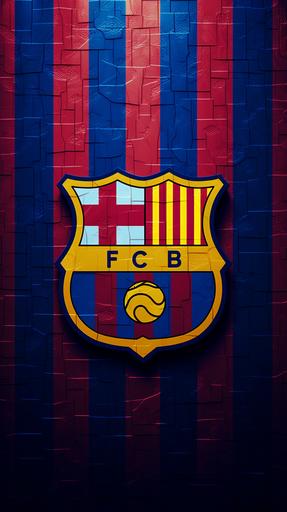 FC Barcelona logo in high resolution, with sharp colors faithful to the official version. Be sure to use a quality image so that the logo is clearly visible. --ar 9:16 --v 5.2