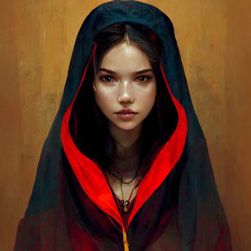 Virgin Beautiful Girl and Hooded Demon
