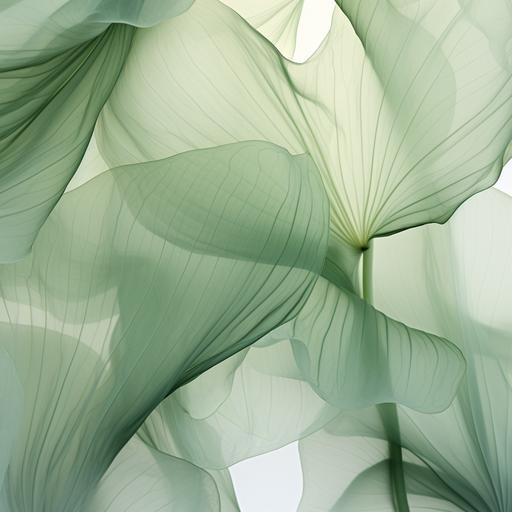 Fabric green lotus leaf, green, wallpaper, Light, Transparency, gentle, soft light, minimalist, light color, Flowing transparent, in the style of precise hyperrealism, mesmerizing colorscapes,modern minimalist, 3d render, unreal engine 5, industrial design, zoomed shoot, isometric, blender, octane, CINEMA 4D, 16K ,textur --s 250