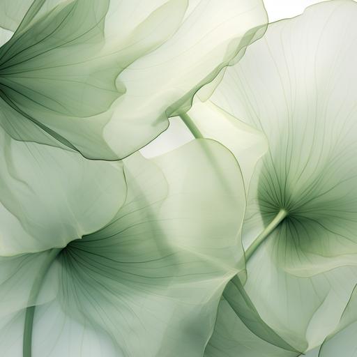 Fabric green lotus leaf, green, wallpaper, Light, Transparency, gentle, soft light, minimalist, light color, Flowing transparent, in the style of precise hyperrealism, mesmerizing colorscapes,modern minimalist, 3d render, unreal engine 5, industrial design, zoomed shoot, isometric, blender, octane, CINEMA 4D, 16K ,textur --s 250