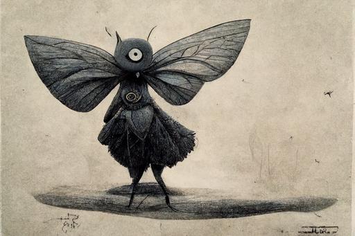 black feathered butterfly fairy, art by Shaun Tan, art by Roger Olmos, golden rule proportions, minimalist, pop surrealism, dynamic composition, in style of adventure time, intricate detail, concept art, illustration, dramatic light, epic, masterpiece, graphite pencil, --ar 20:14