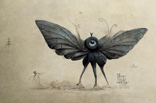 black feathered butterfly fairy, art by Shaun Tan, art by Roger Olmos, golden rule proportions, minimalist, pop surrealism, dynamic composition, in style of adventure time, intricate detail, concept art, illustration, dramatic light, epic, masterpiece, graphite pencil, --ar 20:14