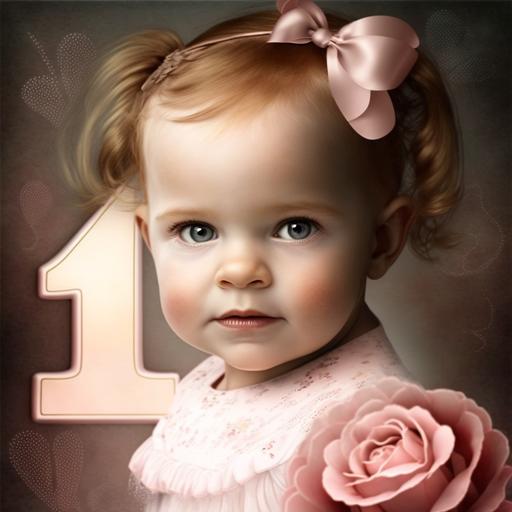 First magical birthday card avatar for baby girl   4K