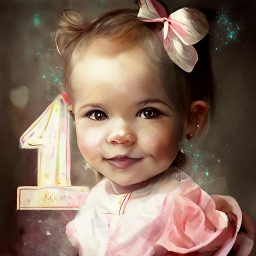 First magical birthday card avatar for baby girl   4K