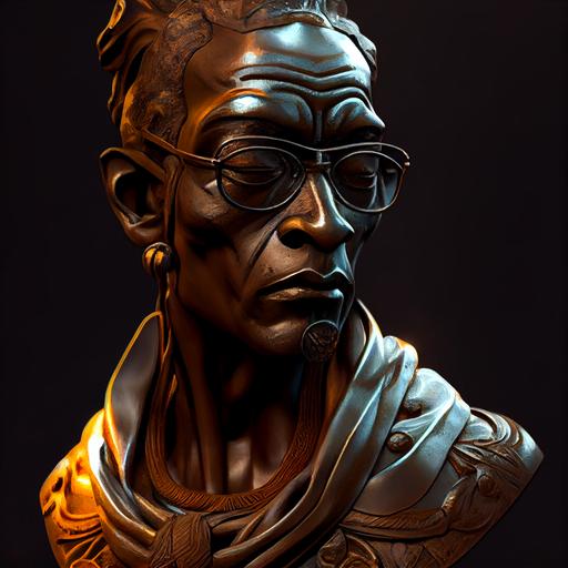 Snoop Dogg ::3 bronze head antique sculpture ornament engraved extremely detailed ::2 patine patina ::2 sanxingdui ::3--no glasses sideways framing skull --seed 146 --q 2 --v 4 --upbeta