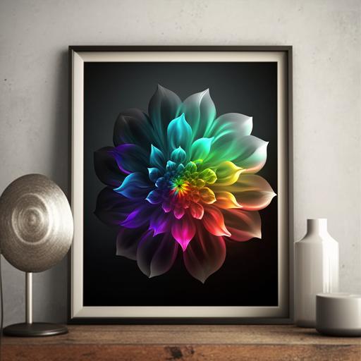 Flower Decor Prints, Aura Gradient Wall Art, Colorful Energy Posters, Wall Decor