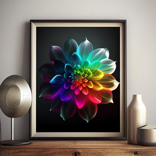 Flower Decor Prints, Aura Gradient Wall Art, Colorful Energy Posters, Wall Decor