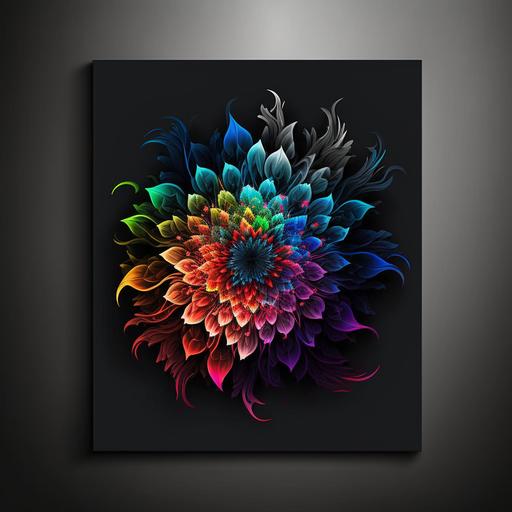 Flower Decor Prints, Aura Gradient Wall Art, Colorful Energy Posters, Wall Decor, large poster size, black background.