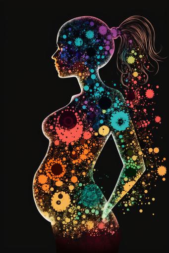 Beautiful pregnant woman kaleidoscope silhouette --ar 2:3 --v 4