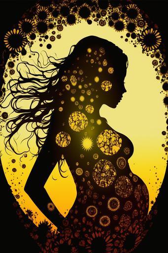 Beautiful pregnant woman kaleidoscope silhouette --ar 2:3 --v 4