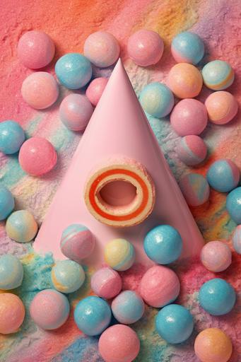 Triangular circle pastel candy --ar 2:3
