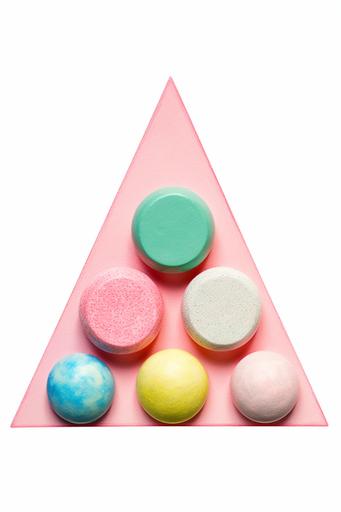 Triangular circle pastel candy --ar 2:3