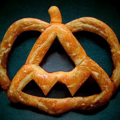 hanna barbera style cartoon pretzel during halloween