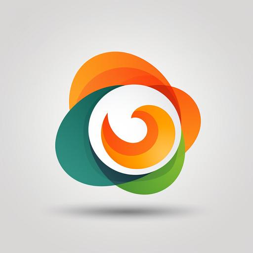 Generate a visually striking logo adhering to these specific guidelines: Color Palette: Employ a predominantly white backdrop, with 90% of the palette comprising vibrant orange and understated grey shades. Introduce a subtle, 10% touch of invigorating green for added allure. Conceptual Focus: Craft the logo around the 