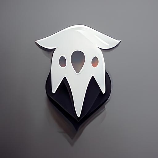 ghost logo icon, phantom, logo mark, logo design, powerful, 2D, badge icon
