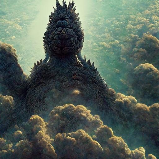 a Godzilla overhead view,cute girl in underwear,overhead view,4k