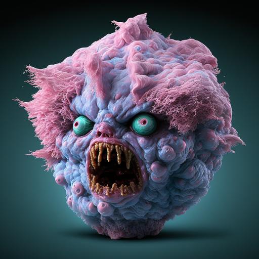 evil scary demonic cotton candy, gross, HD, 4k, realistic, high detail, akira, horror