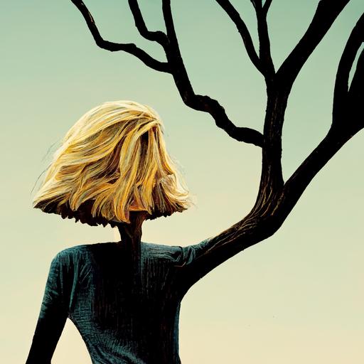 cameron diaz prunning a house-shaped tree