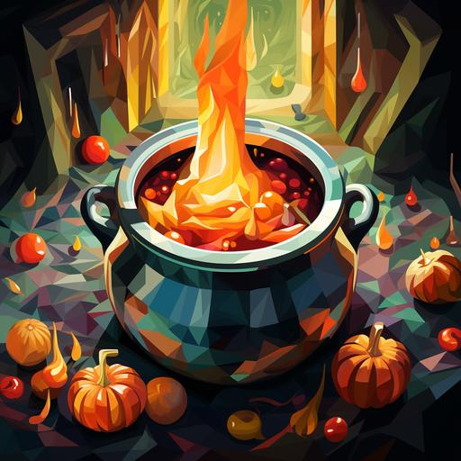 Halloween bubbling cauldron in cubism style — upbeta — s 750