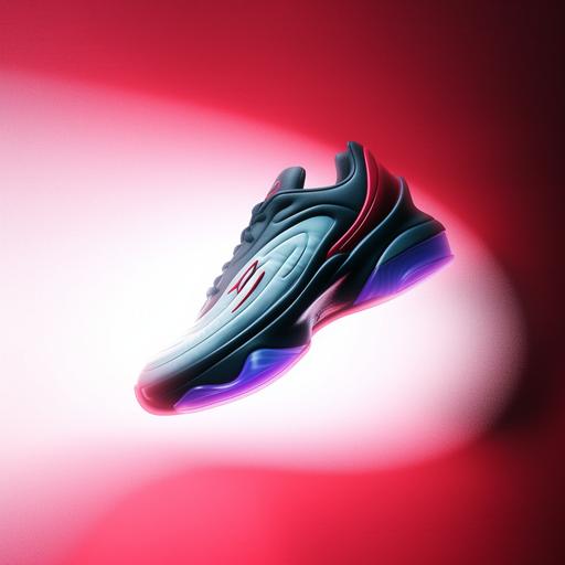 moody abstract campaign material research shoe plastic rubber nylon poly ultra high realism concept octane redshift ray tracing minimal clean white red blue