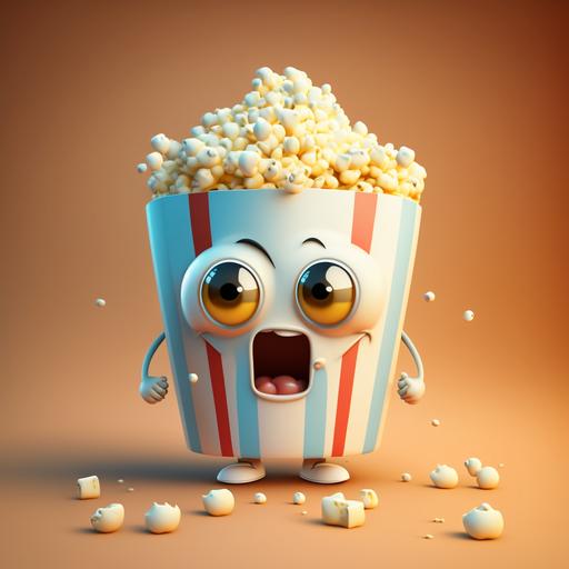 , Happy Popcorn Character, cartoon, funny, Character, healthy