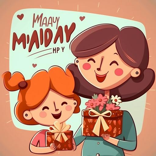 Happy mothers day cartoon design