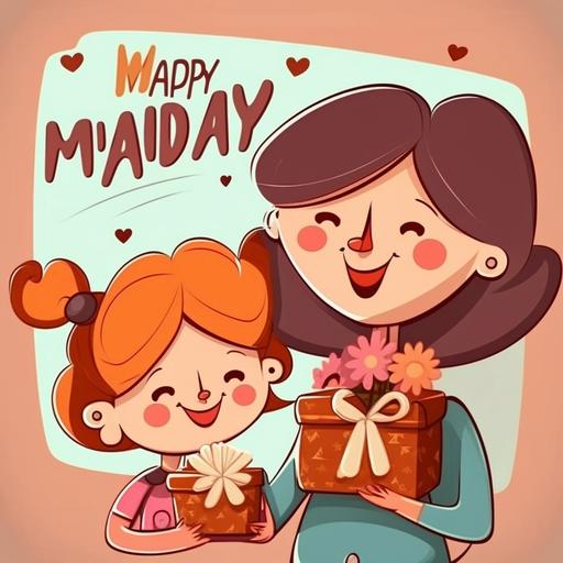 Happy mothers day cartoon design
