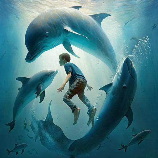He dove into the water, to explore its depths, And met a family of dolphins, who performed their acrobatic steps. He saw the beauty, of the underwater world, And he was in awe, of what he could swirl.