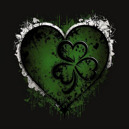 Heart St Patricks Day Shamrock Irish logo only