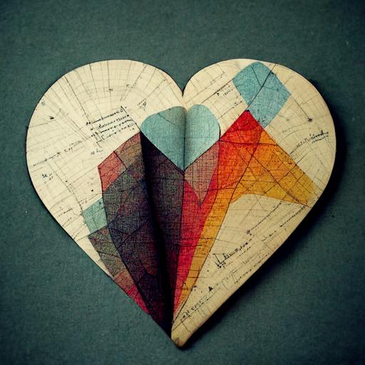 Heart made of charts and graphs. Spread sheet. Romantic.
