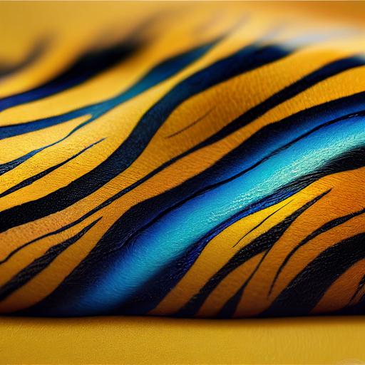 High Quality, Large image, 4k ultra hd, realistic, blue and yellow wallpaper with tiger stripes --test --creative --upbeta