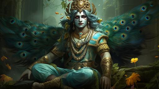 Hindu philosophy, symbolism, mystical, realistic, Krishna --ar 16:9 --chaos 25