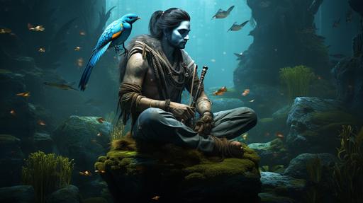 Hindu philosophy, symbolism, mystical, realistic, Krishna --ar 16:9 --chaos 25