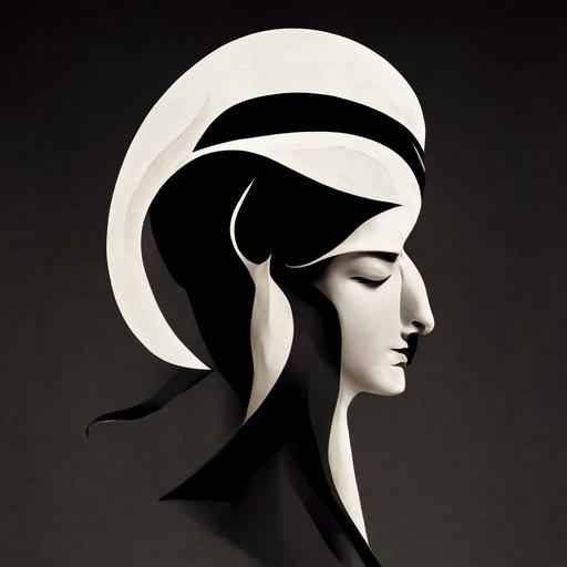 Greek sculpture of beautiful woman minimalist logo