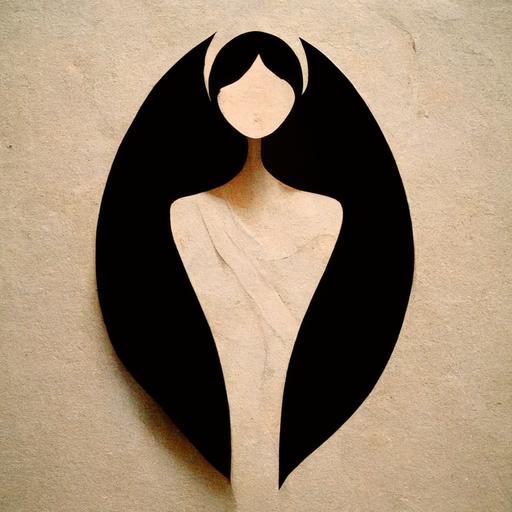 Greek sculpture of beautiful woman minimalist logo