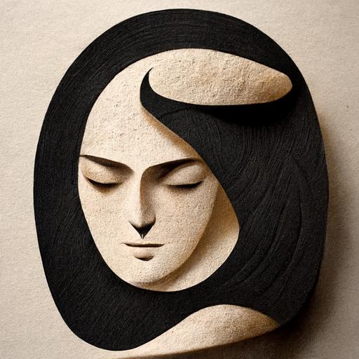 Greek sculpture of beautiful woman minimalist logo