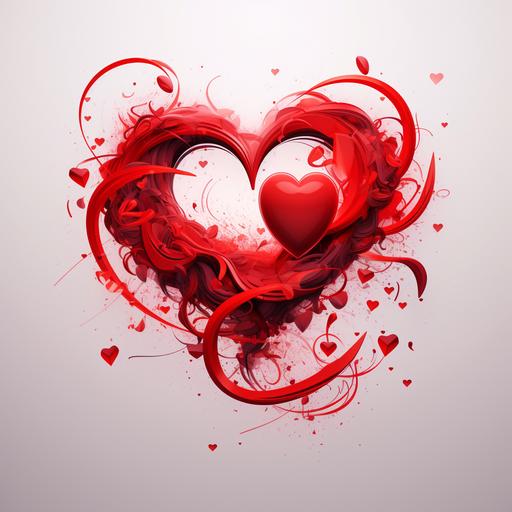Http:// the word Love in red in the center of with heart animation cartoon style