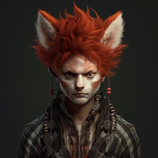 Human male with Red Panda ears and tail