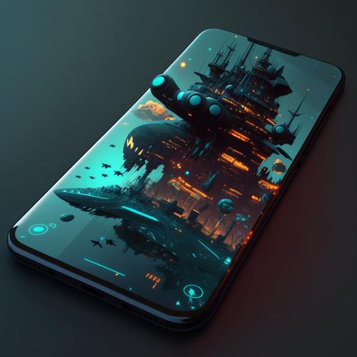 I request an AI-generated futuristic wallpaper for my device. Please create a futuristic theme with a color scheme that is primarily blue and black, including elements of technology and innovation, such as circuitry or geometric shapes. Please include human colonization ships in the background, making them prominent and easily recognizable. Also, include a new unknown planet with clearly marked biomes visible in striking colors, prominently featured in the center of the wallpaper. Make sure to include biomes such as forests, deserts, oceans, and mountains, so that the planet looks diverse and interesting. In addition, please add constellations in the distant background to create a sense of depth and space.